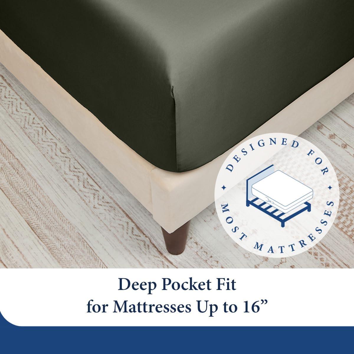 Cosy House Collection Cosy House Collection 100% Rayon Derived from Bamboo Bed Sheet Set - Cooling, Breathable, Silky Soft