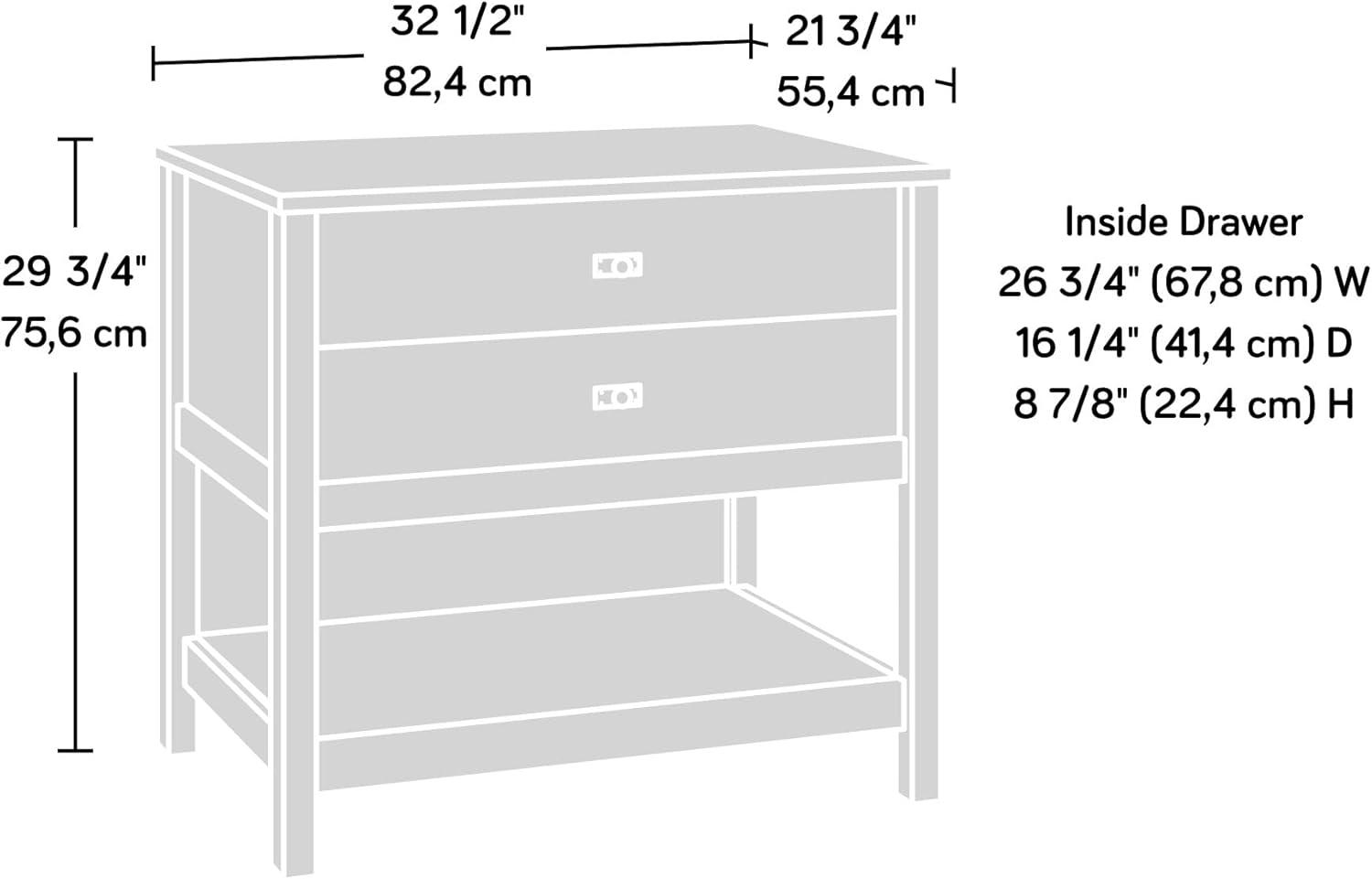 Cottage Road Lateral File Cabinet with Drawer Mystic Oak - Sauder: Home Office Furniture, MDF Construction