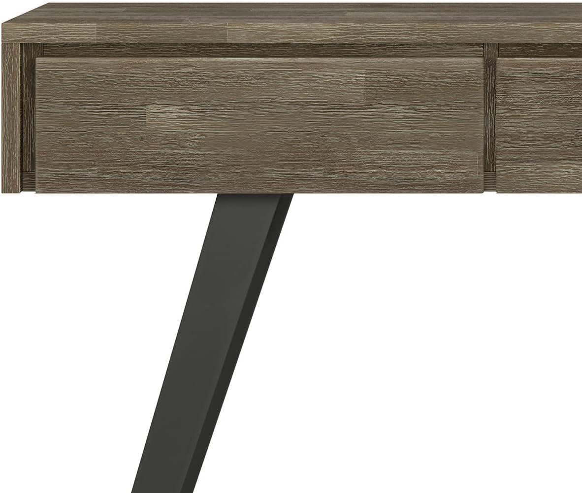 Urban Acacia & Metal 60" Console Table with Storage in Distressed Grey