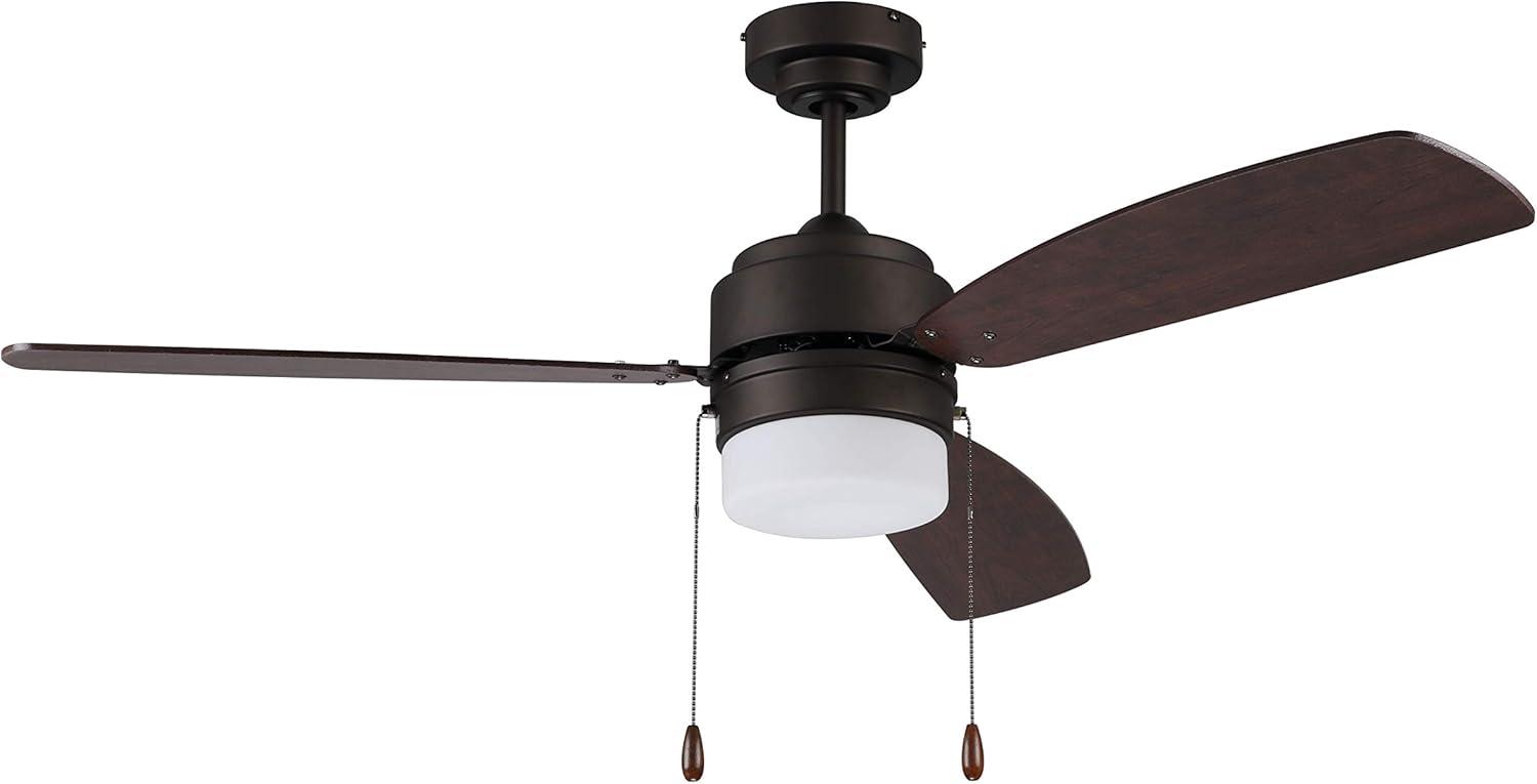 Ausmus Modern Low Profile 52" Bronze Ceiling Fan with Warm White LED