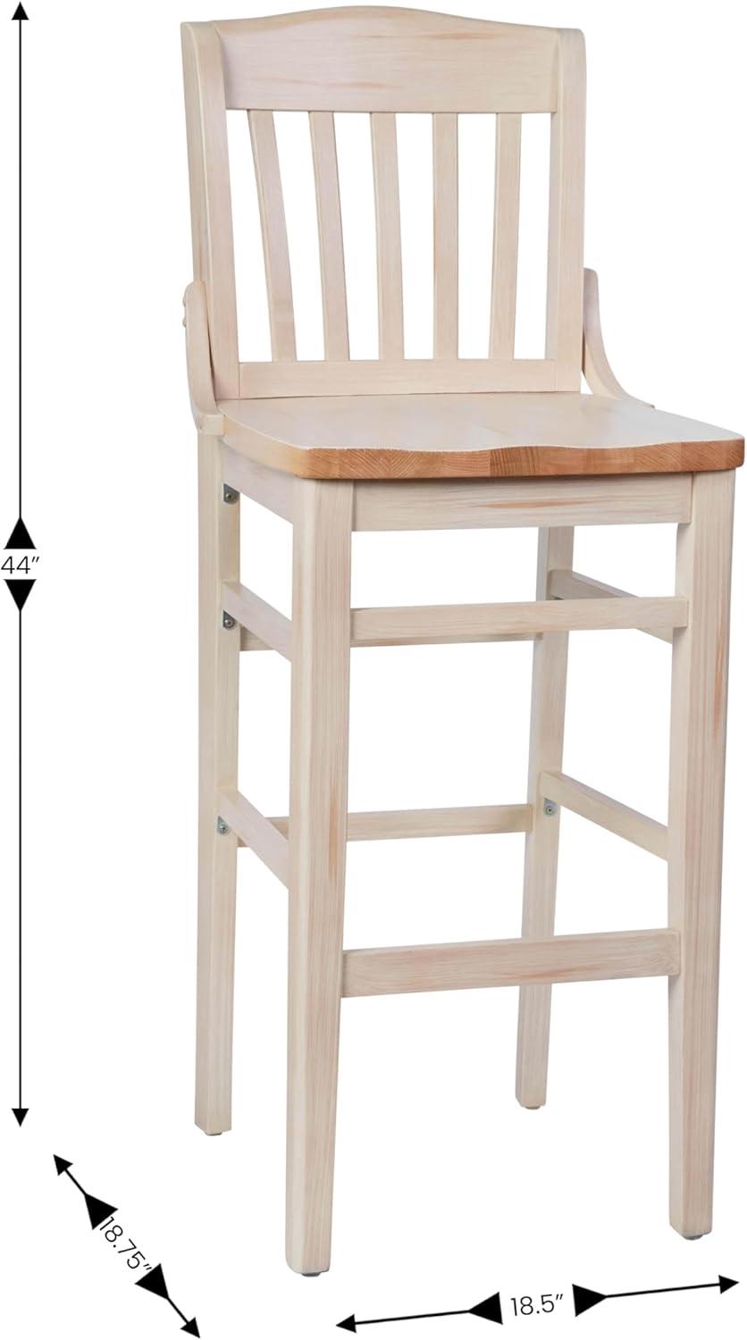 Flash Furniture HERCULES Series School House Back Walnut Wood Restaurant Barstool