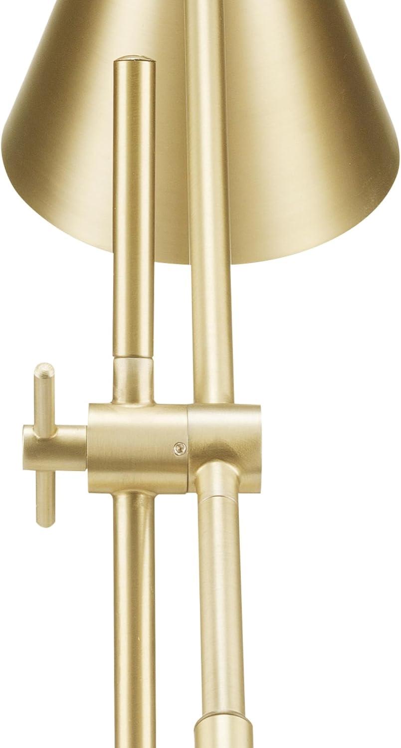 18" Tacoma Balance Arm Desk Lamp Matte Brass - Globe Electric: Adjustable, Cone Shade, ETL Listed