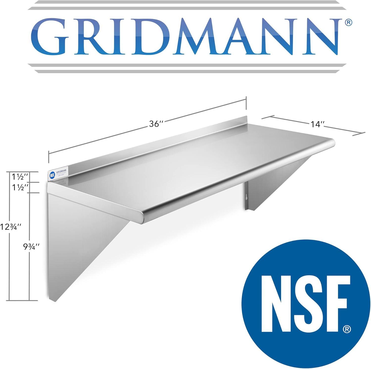 NSF Stainless Steel Wall-Mount Shelf by Latitude Run