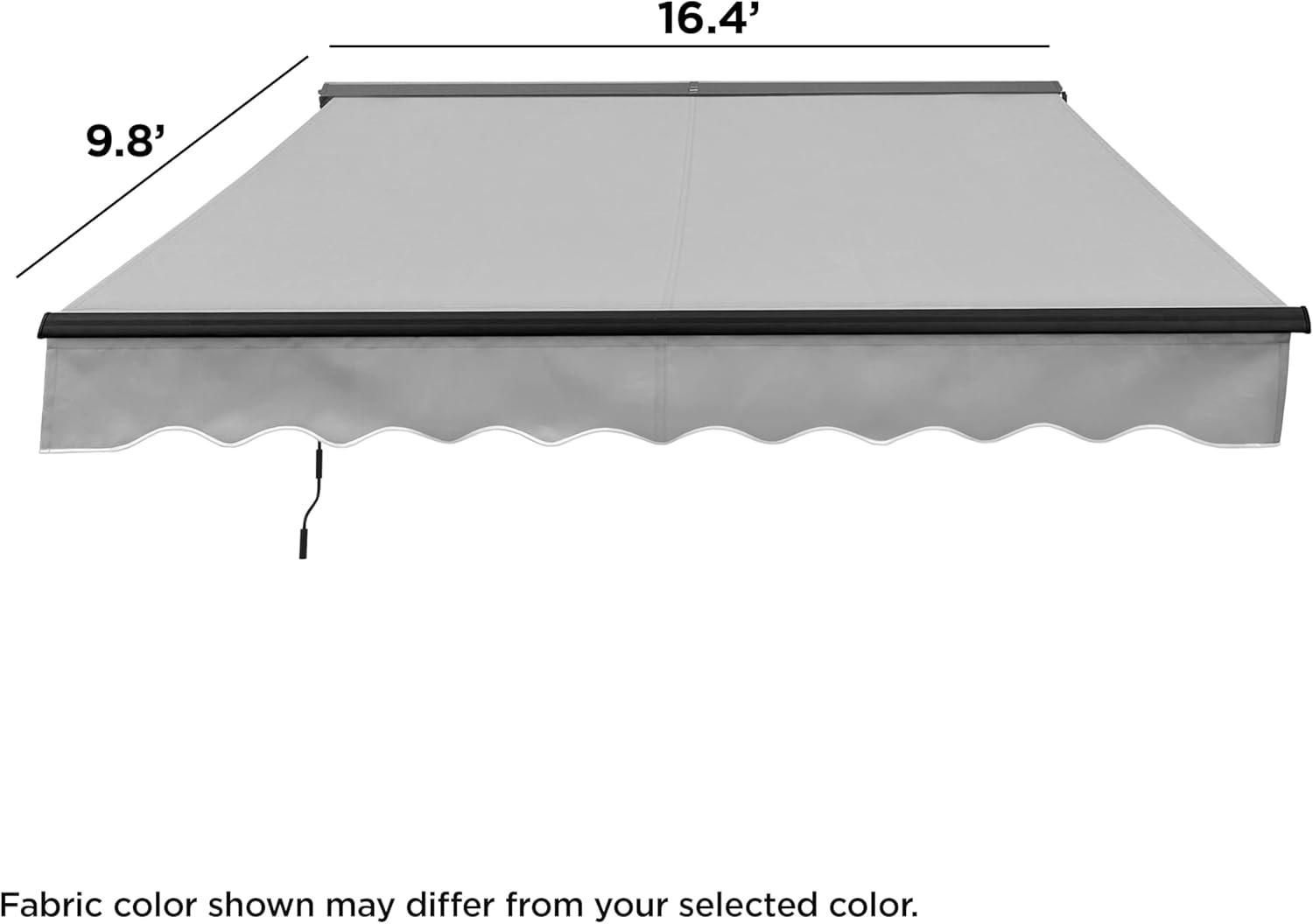 Motorized Retractable White Frame Patio Awning