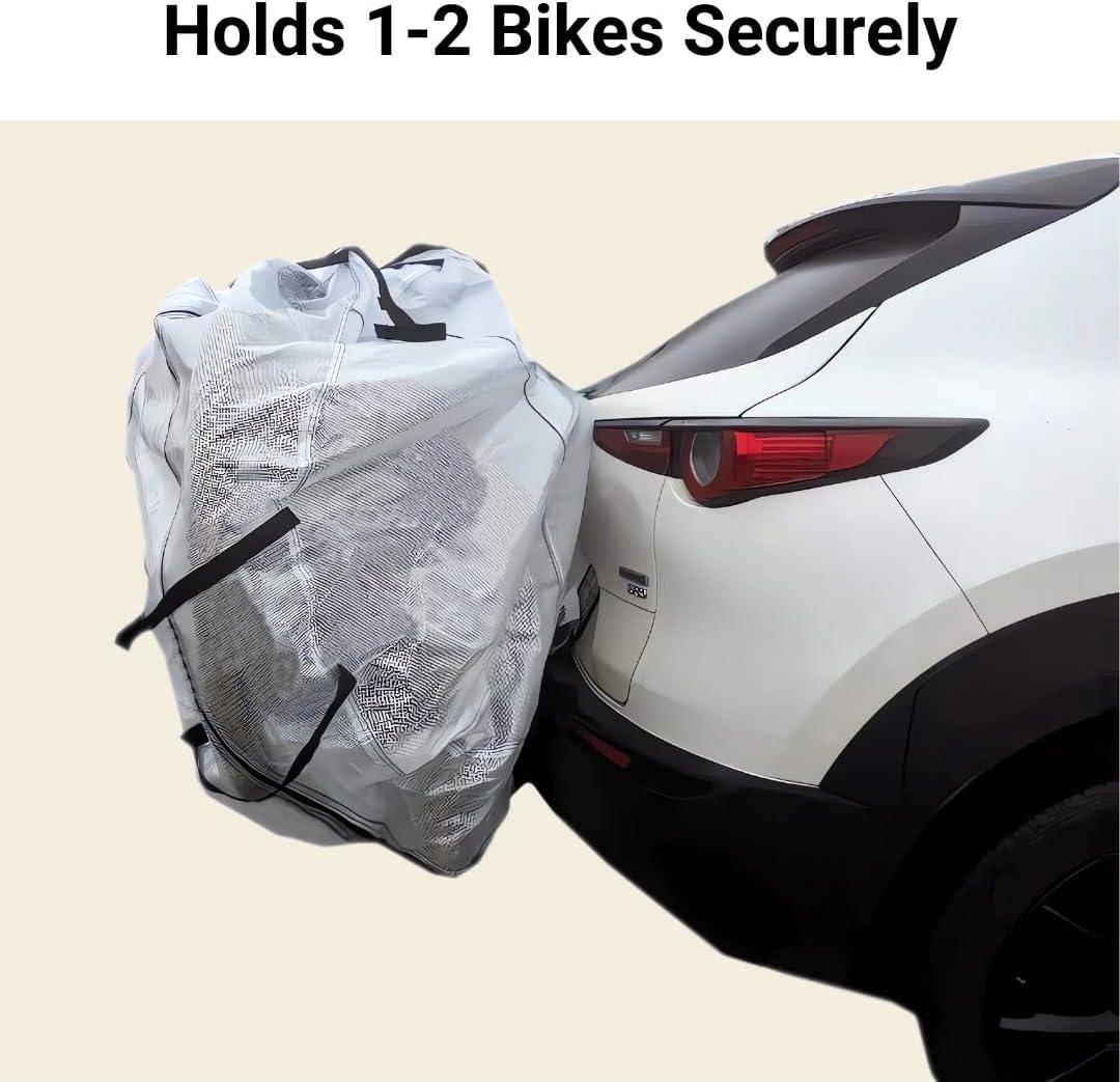 FORMOSA Protective Travel Bike Cover - Heavy Duty Electric Bike Cover - Transport on Rack - Single, Dual, Quad Sizes