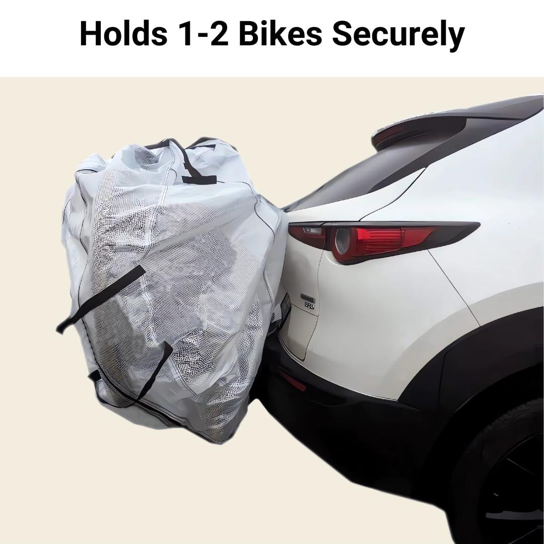 FORMOSA Protective Travel Bike Cover - Heavy Duty Electric Bike Cover - Transport on Rack - Single, Dual, Quad Sizes