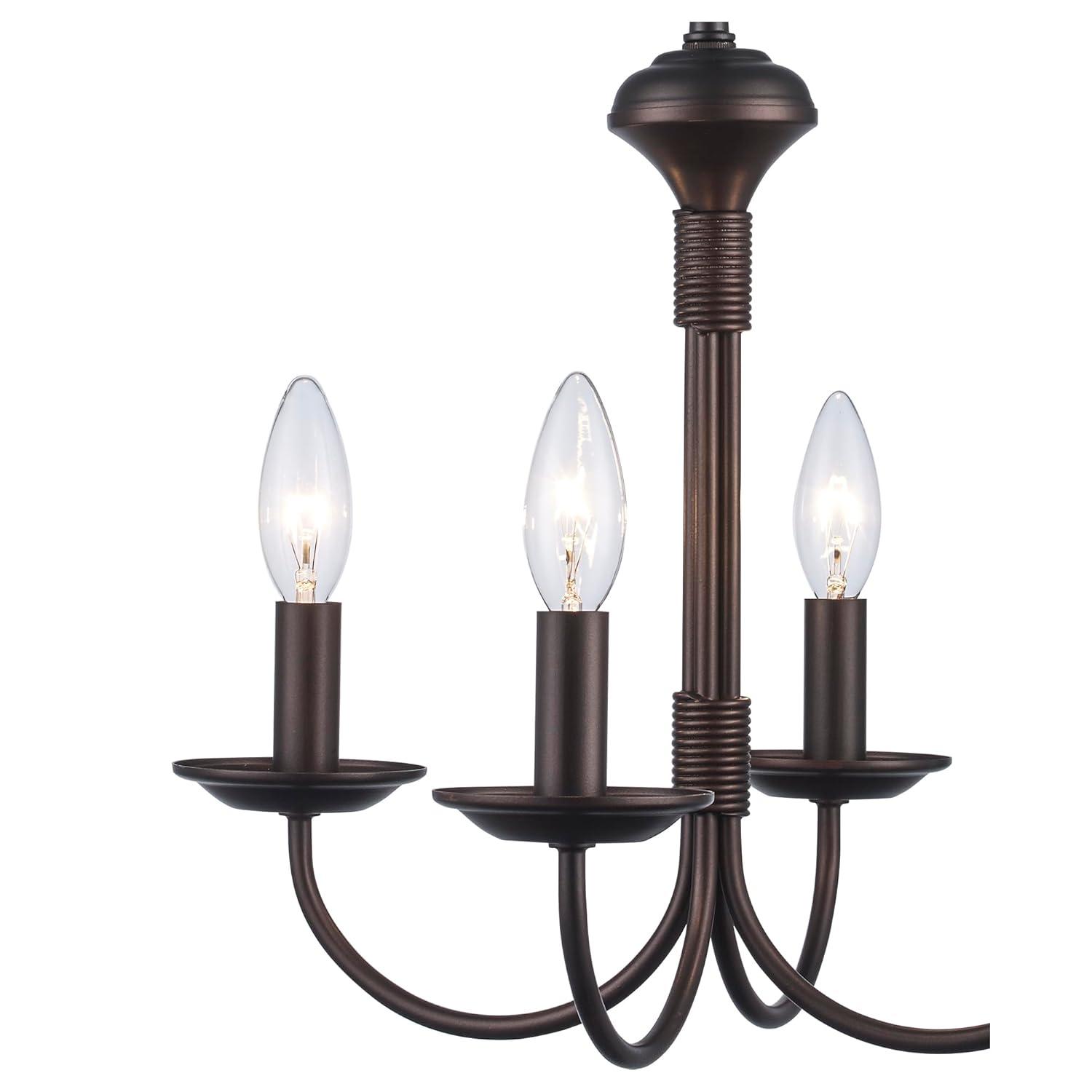 Lucid Lighting 4 -Light Oil-rubbed Bronze Transitional For Use in Bedrooms, Dining Rooms, Foyers, Kitchens, Living Rooms Chandelier