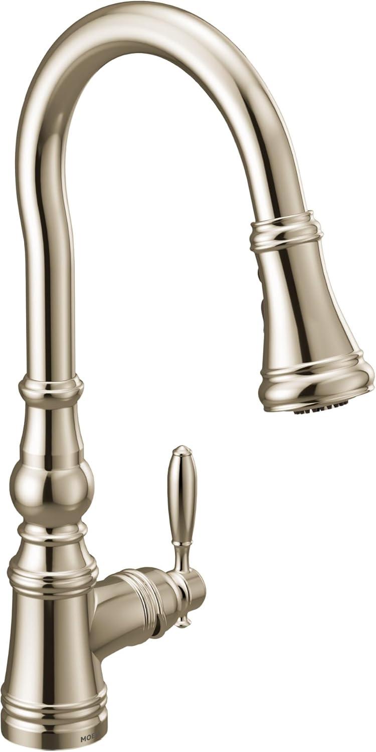 Moen Weymouth One-Handle Pull Down Single Handle Kitchen Faucet with Power Boost