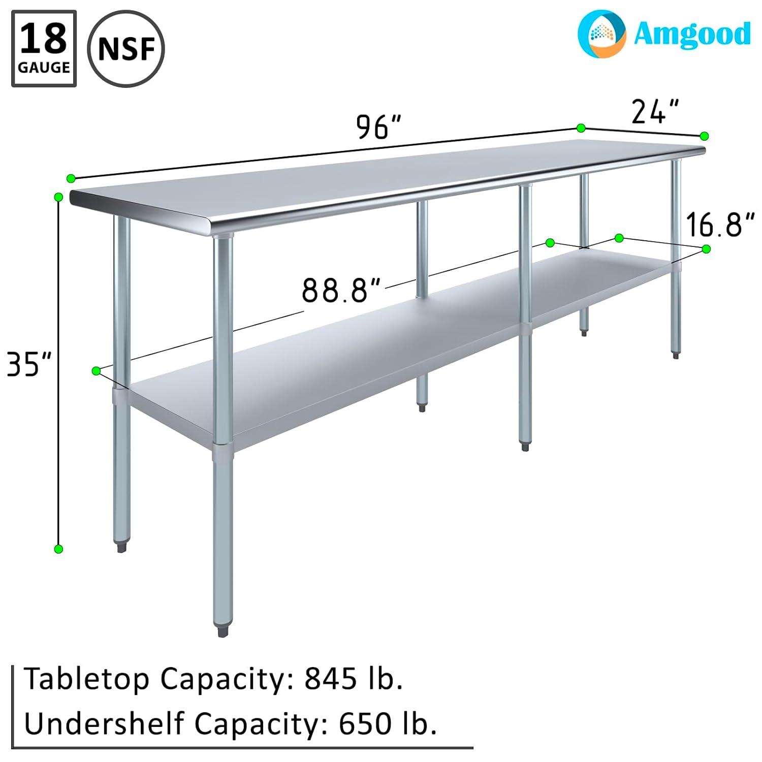 Amgood Stainless Steel Top Workbench