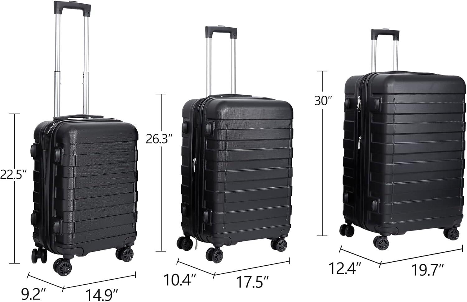 Luggage Set of 3, Suitcases with Spinner Wheels Hardside Expandable Luggage Suitcase Set with TSA Lock for Travel