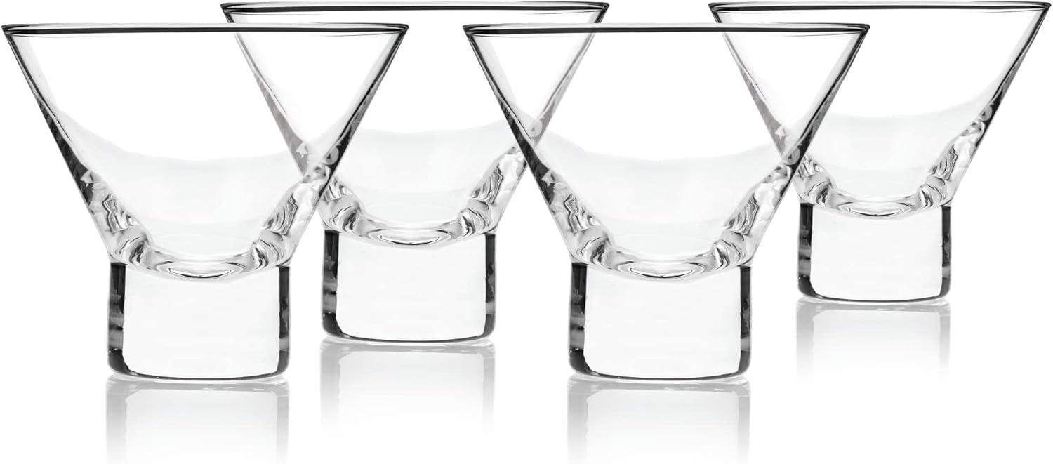 Raye Heavy Base Crystal Stemless Martini Glasses