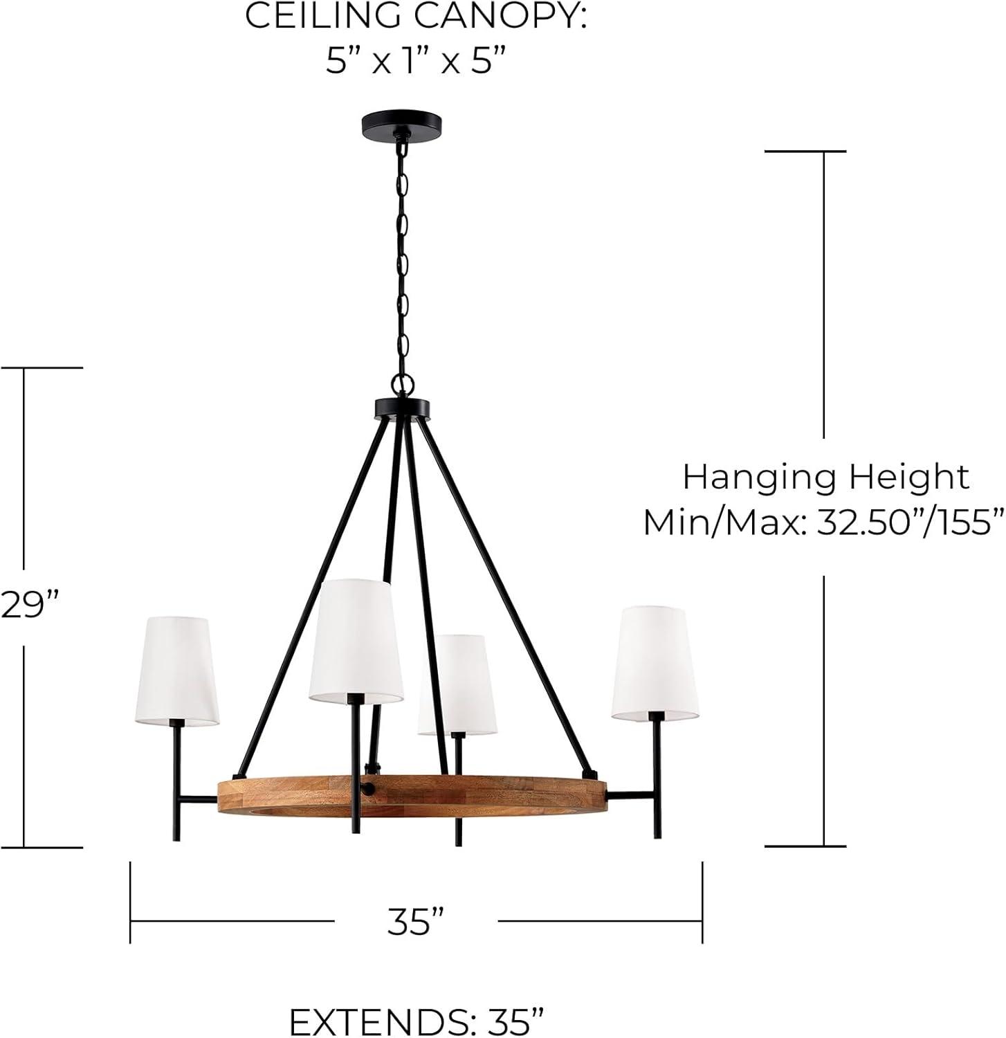 Jonah 4 - Light Dimmable Wagon Wheel Chandelier