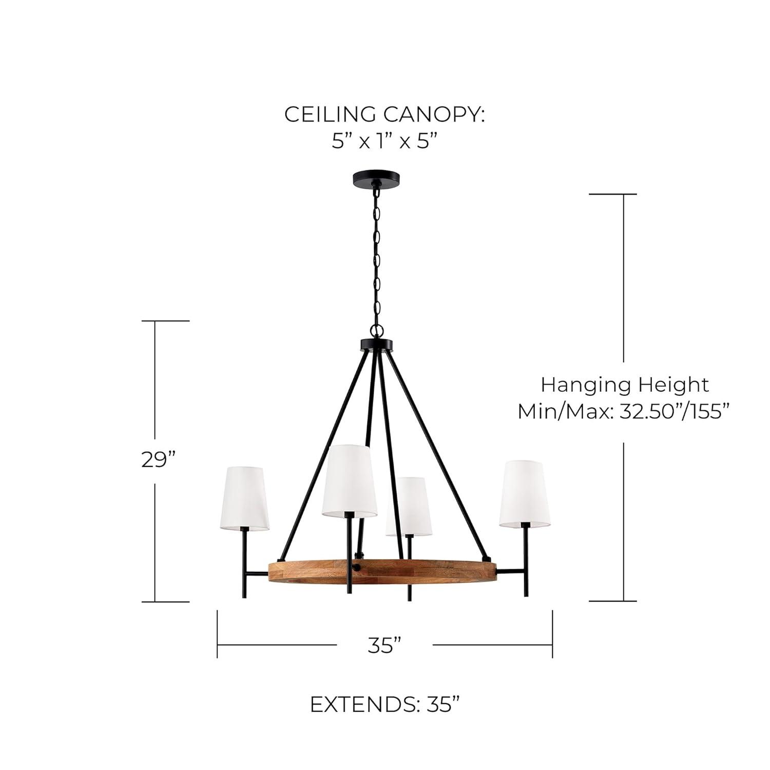 Jonah 4 - Light Dimmable Wagon Wheel Chandelier