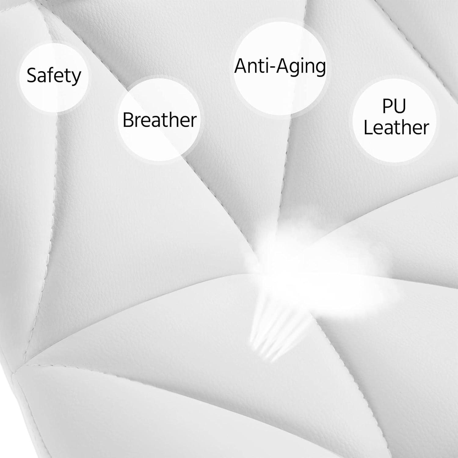 Yaheetech Barstools Set of 2, PU Leather Counter Stools Bar Chairs with Backrest, Height Adjustable Swivel Tall Chairs for Home Bar Kitchen Island, White