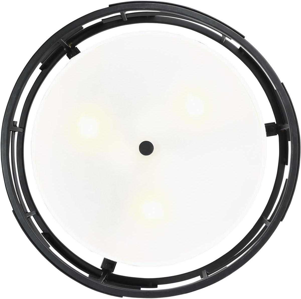 Lansing 16'' Black Drum Semi-Flush Mount Light