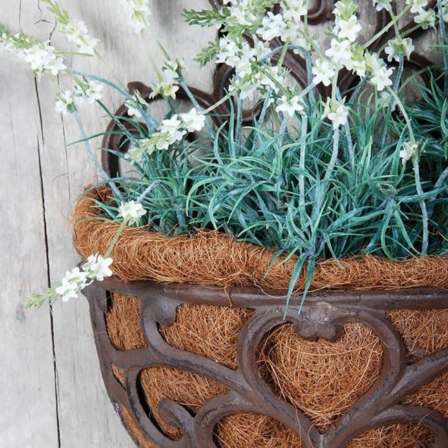 The Lakeside Collection Victorian Half-Round Wall Planter with Liner