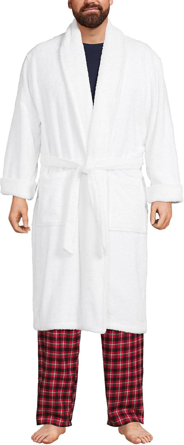 Lands' End Men's Calf Length Turkish Terry Robe