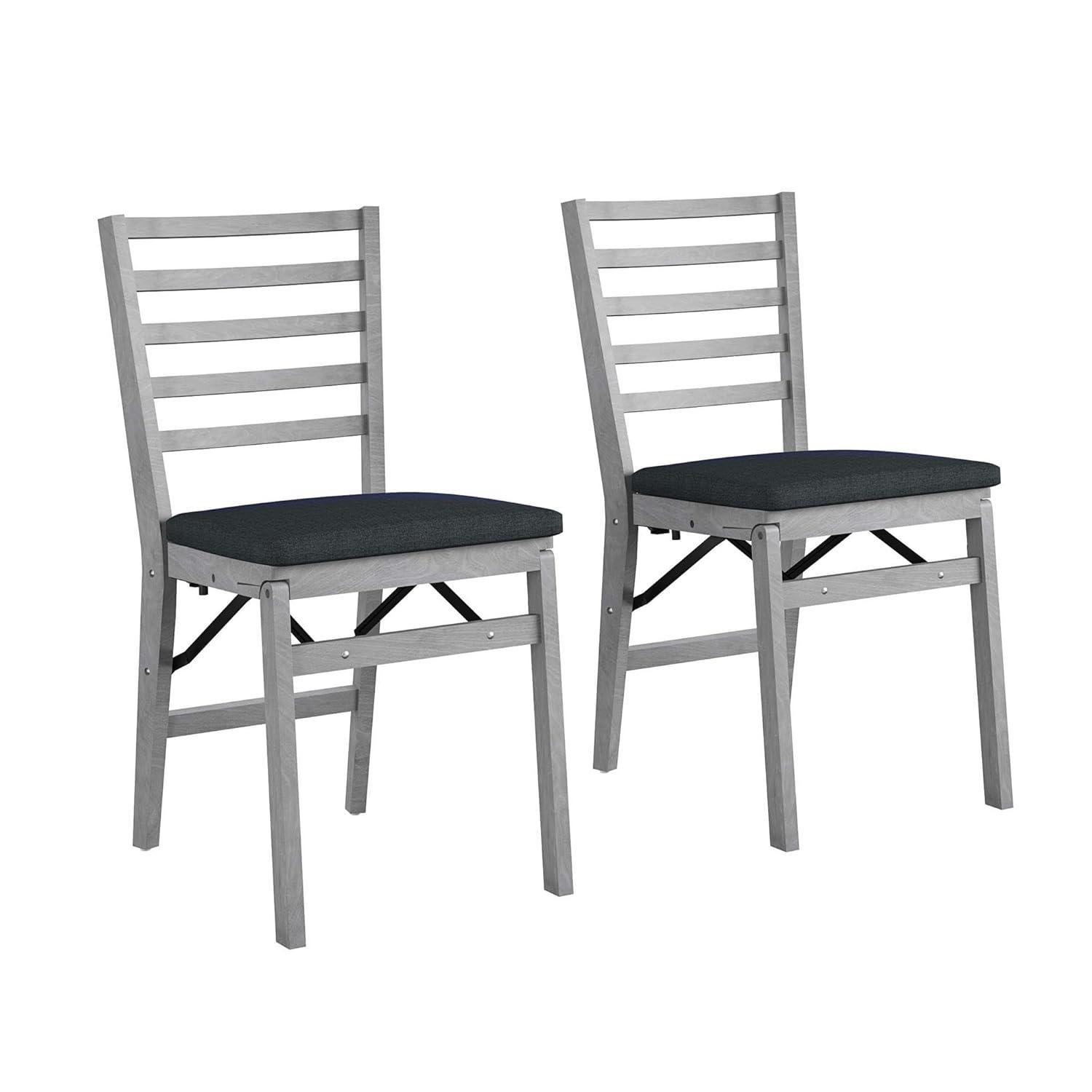 COSCO COSCO Contoured Back Wood Folding Chair with Fabric Seat (Set of 2)