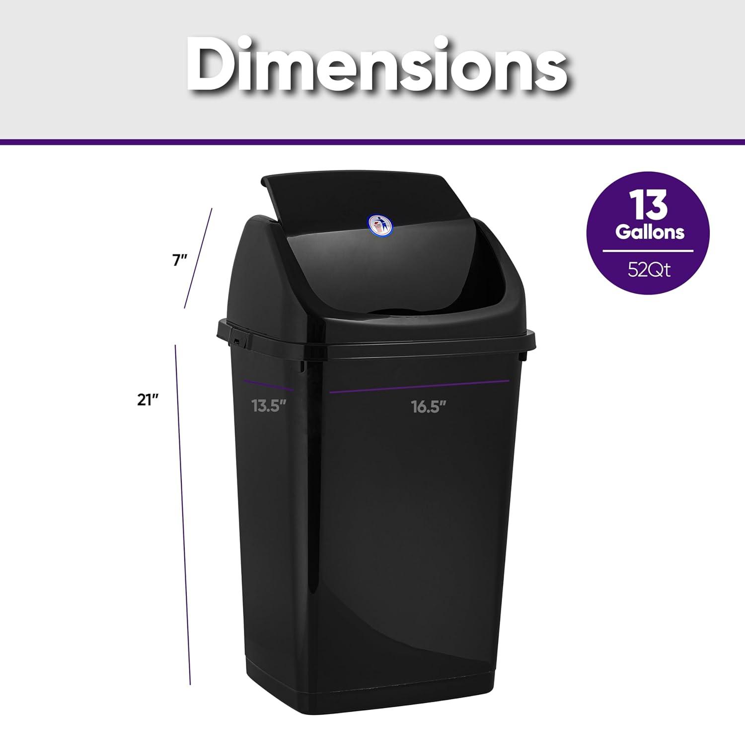 Superio Plastic 13 Gallon Swing Top Trash Can