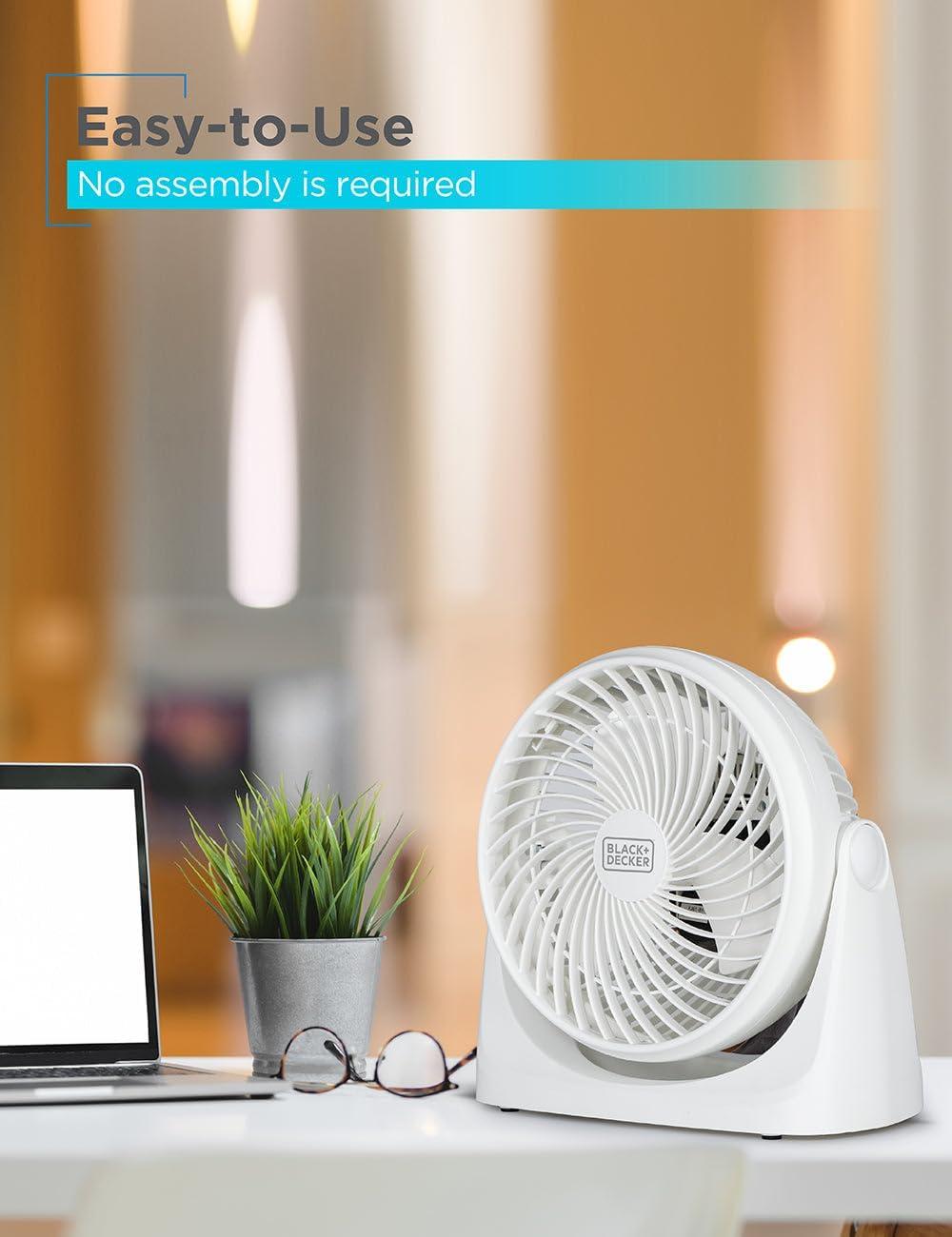 BLACK+DECKER BLACK+DECKER Turbo Desk Fan – Electric Portable 7 Inch Table Fan with Adjustable Tilt, White