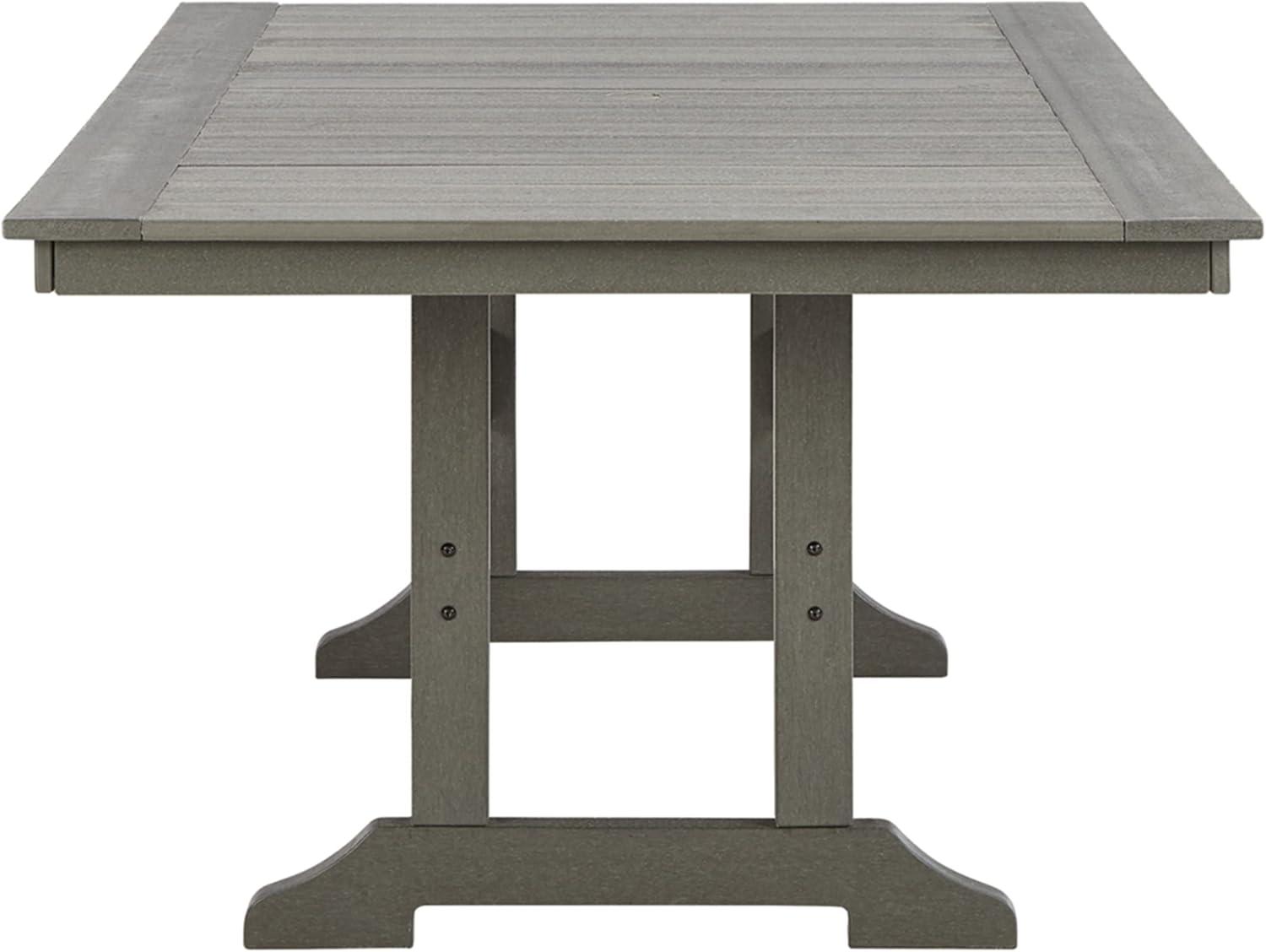 Ashley Furniture Visola Outdoor Plastic Dining Table in Gray