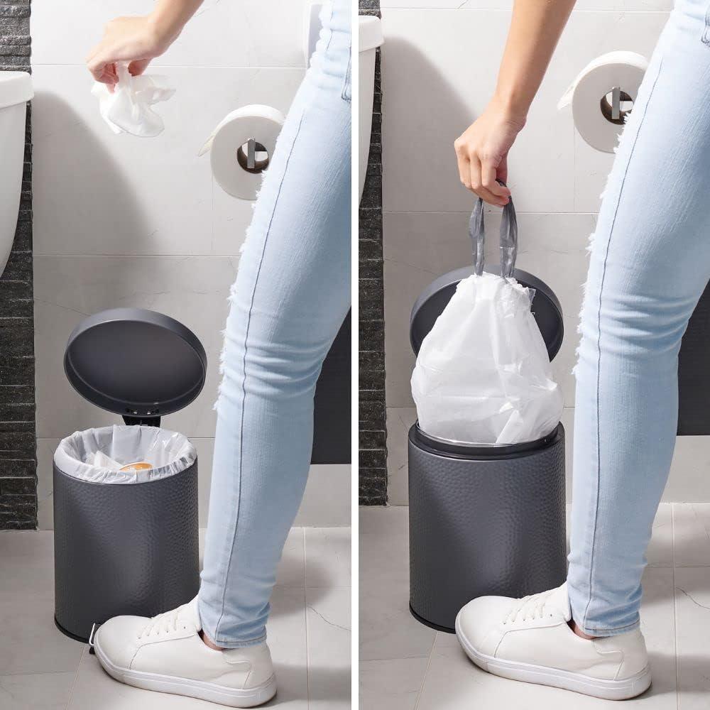 Plasticplace White Trash Bags Compatible with simplehuman Code E (100 Count) 5.2 Gallon / 20 Liter 18.75" x 20