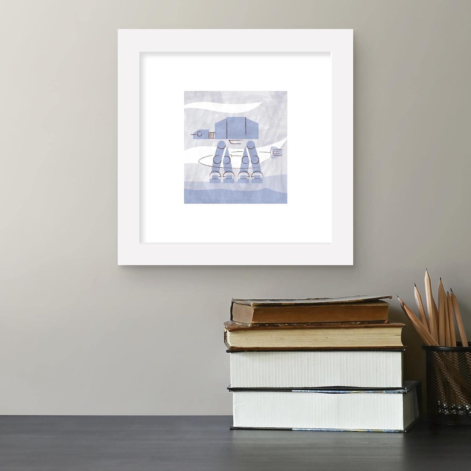 Gallery Pops Star Wars: Saga - Neutral Abstract AT-AT Wall Art, White Framed Version, 12" x 12"