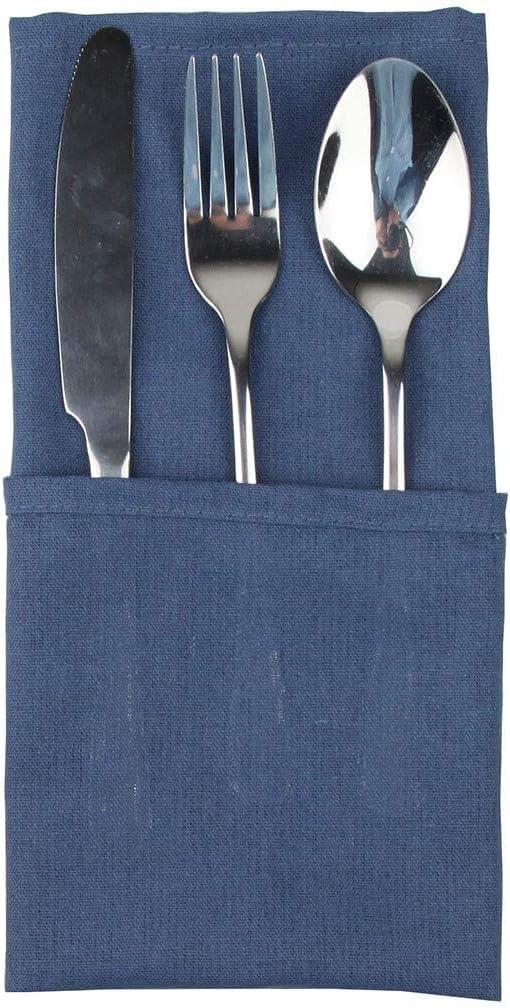Solid Color Linen Cotton Thin Dinner Cloth Napkins Set of 12 (40 x 40 cm) for Events & Home Use