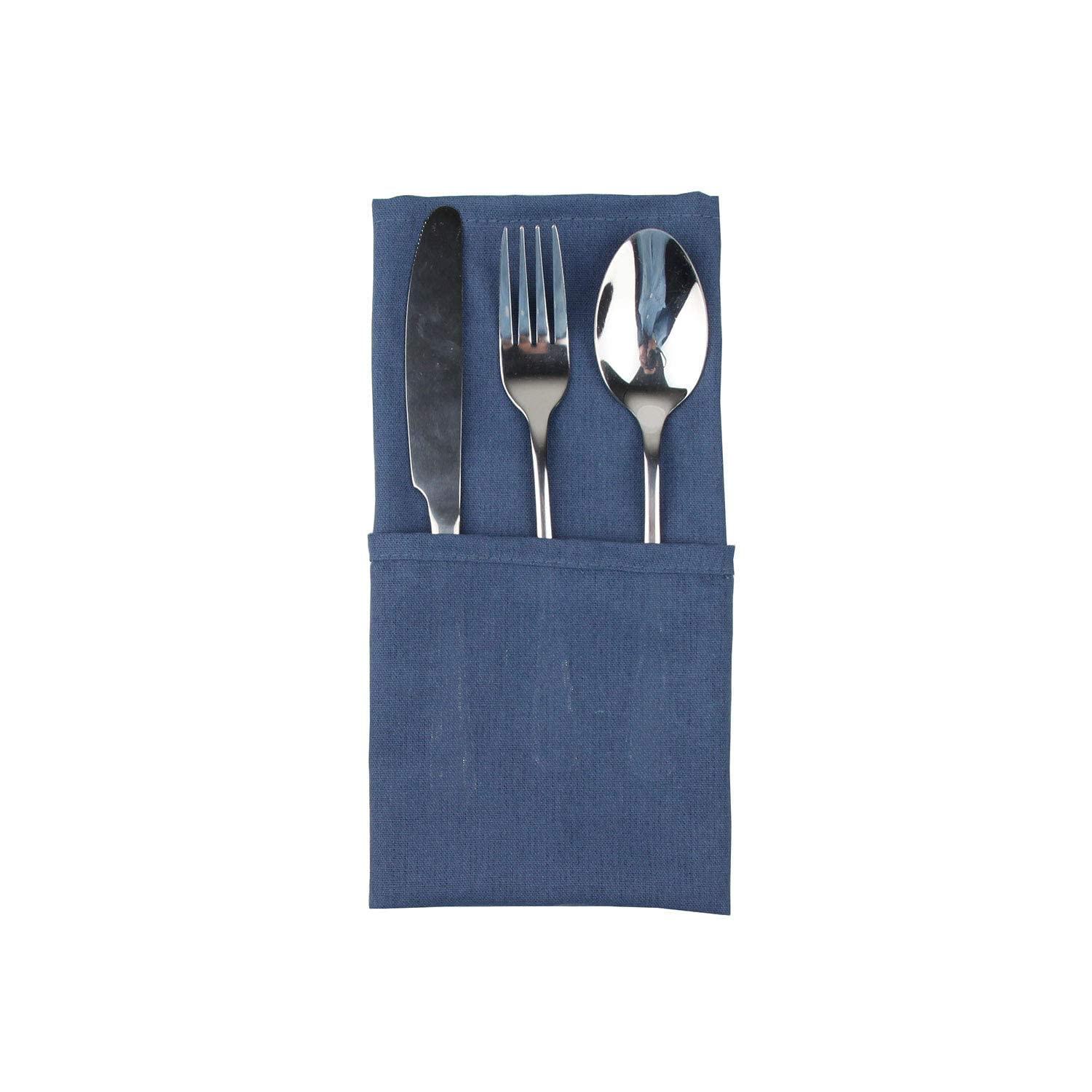 Solid Color Linen Cotton Thin Dinner Cloth Napkins Set of 12 (40 x 40 cm) for Events & Home Use