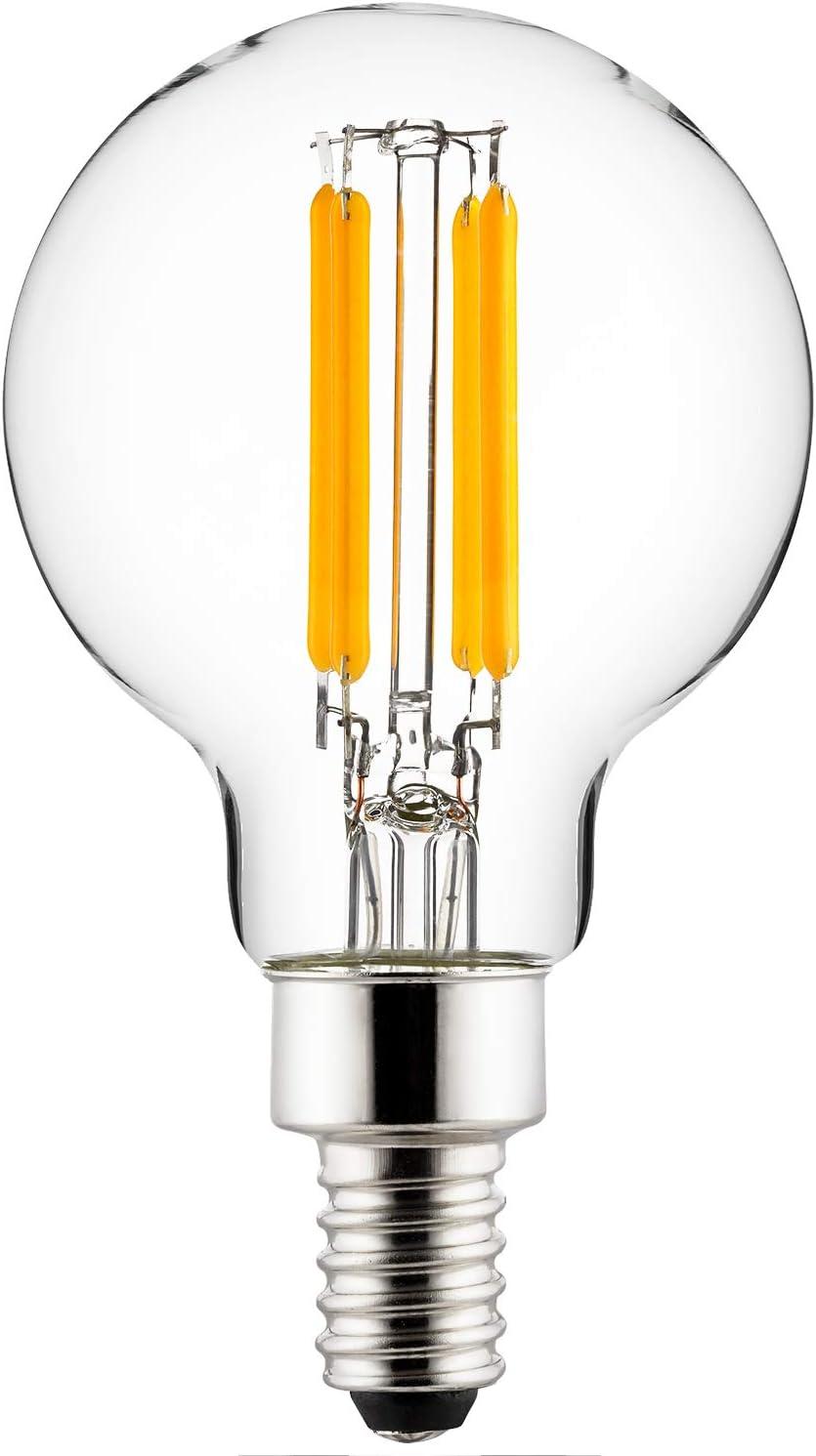 Sunlite LED G16.5 Globe Light Bulb 5w E12 Candelabra Base 5000K - Super White