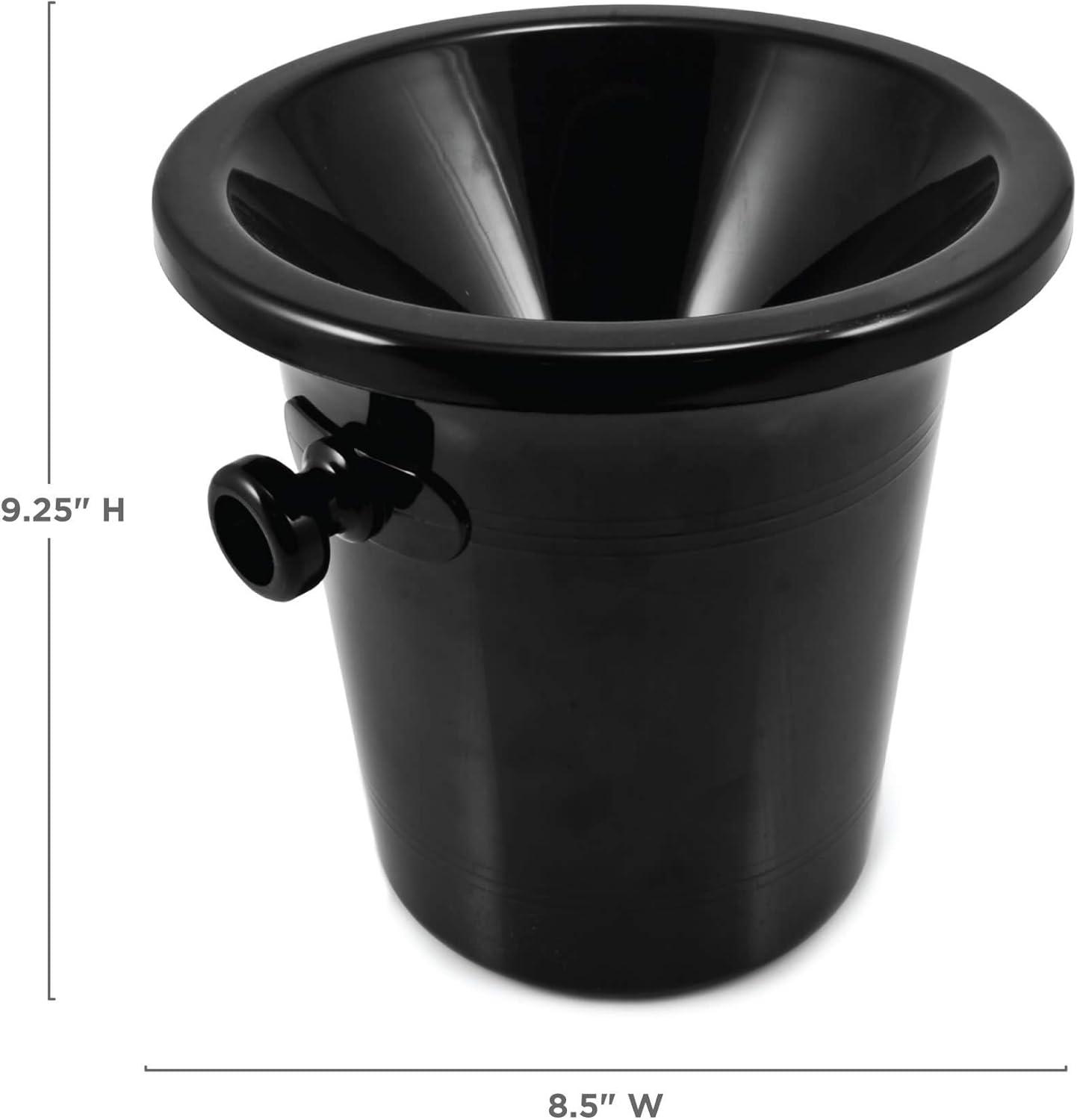 True Spittoon Plastic Wine Tasting Dump Bucket in Black