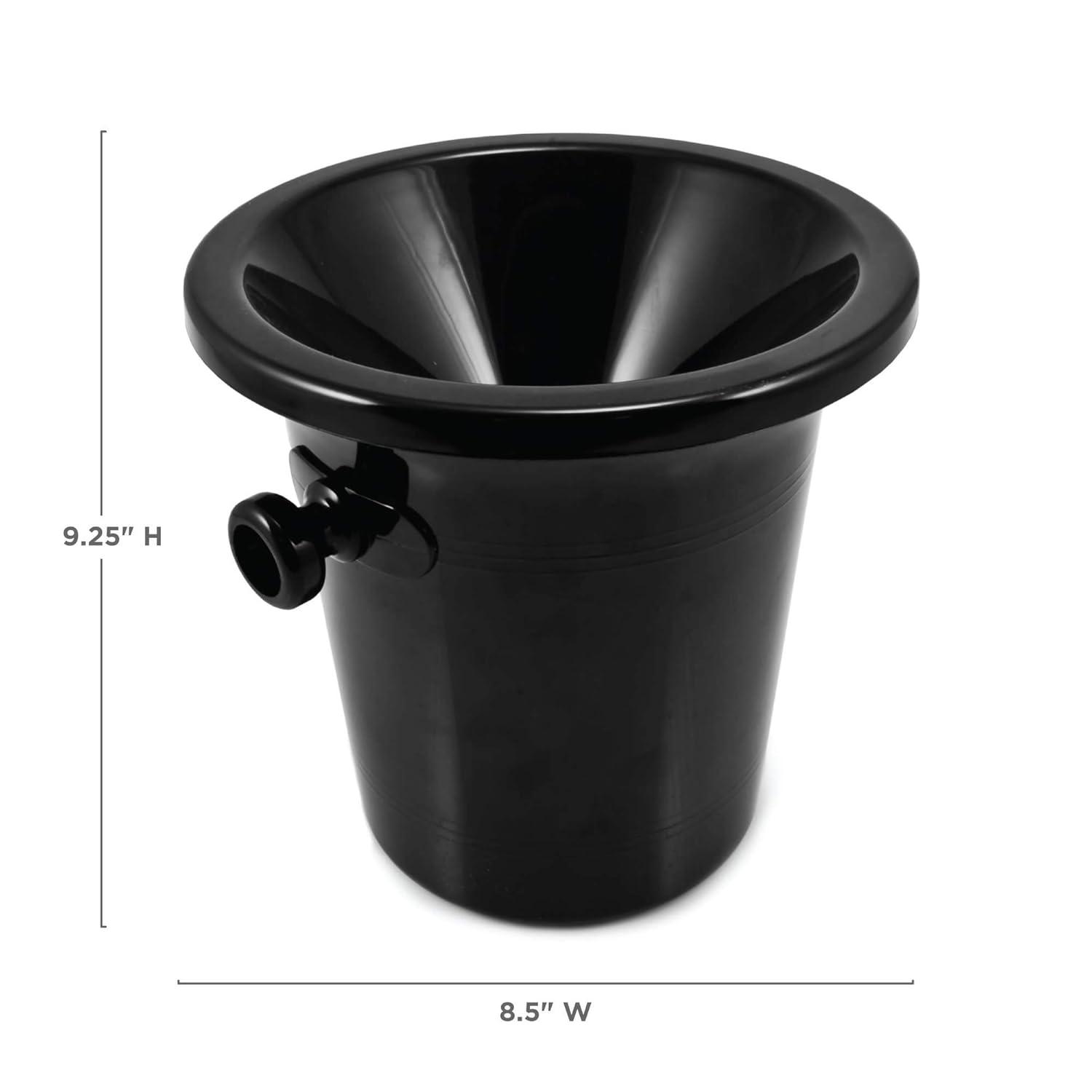 True Spittoon Plastic Wine Tasting Dump Bucket in Black