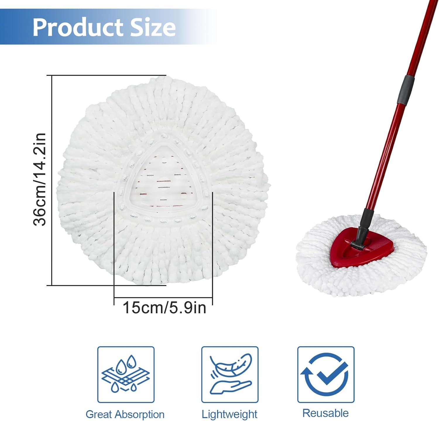 3 Pack Spin Mop Refill - Replacement Head Compatible with O cedar, Microfiber Spin Mop Refills,clean the floor. Easy Floor Cleaning Mop Head Replacement - Bonison