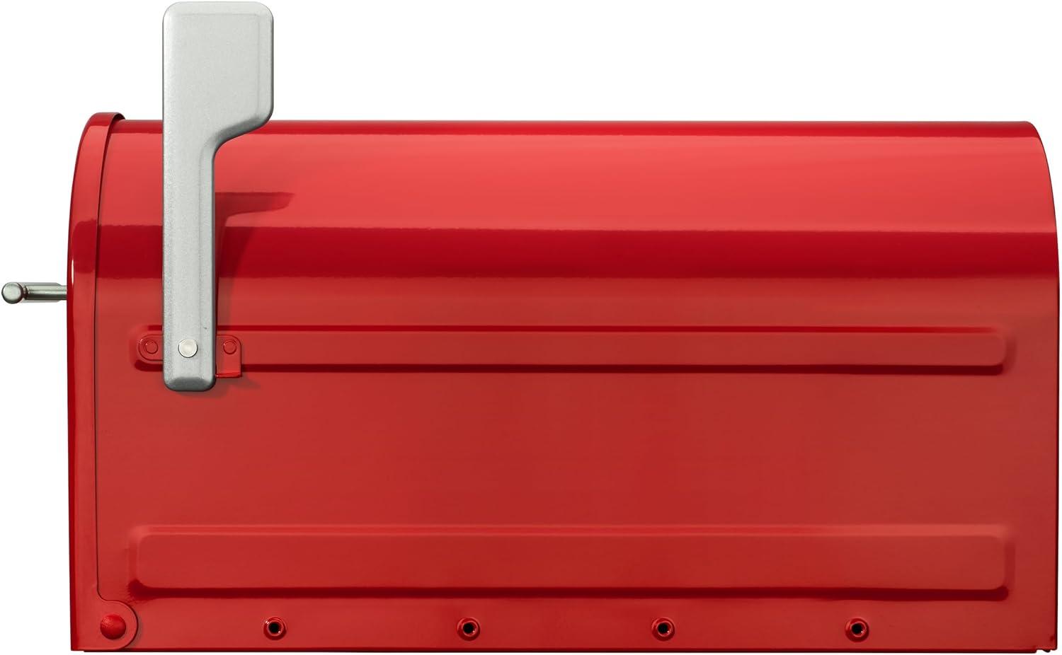 Large Red Aluminum Post Mount Mailbox