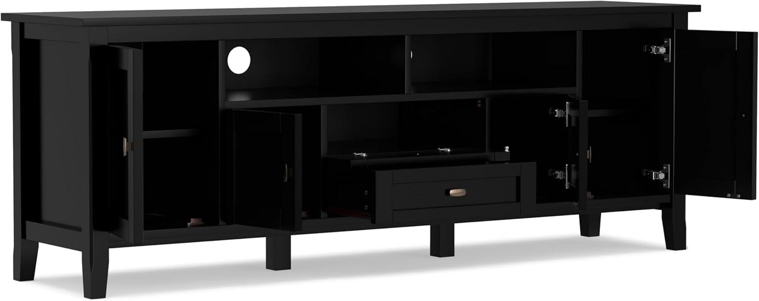 Simpli Home Warm Shaker 72"W Solid Wood TV Stand for TVs up to 80" with 4 Storage Cabinets and 2 Drawers