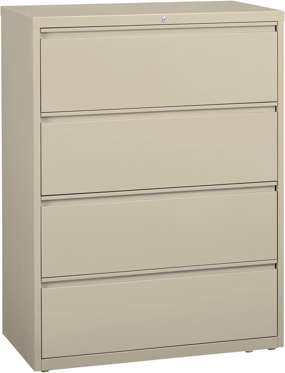 Putty 4-Drawer Lockable Steel Lateral File Cabinet