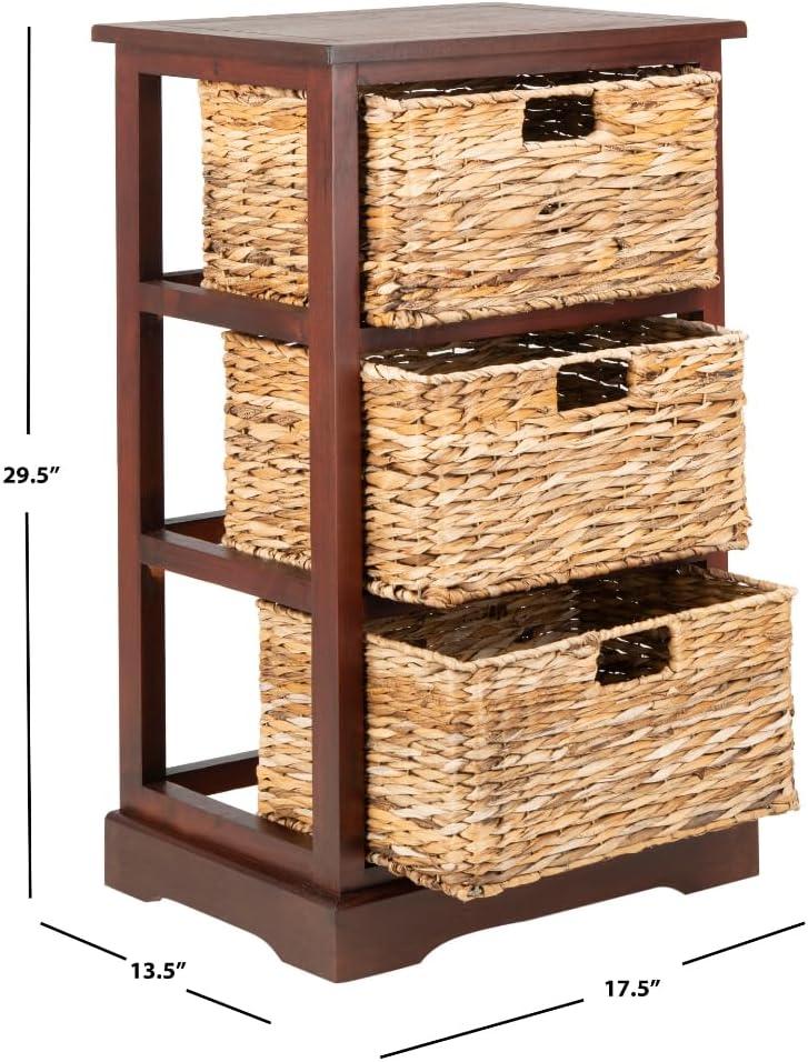 Halle 3 Wicker Basket Storage Side Table - Safavieh