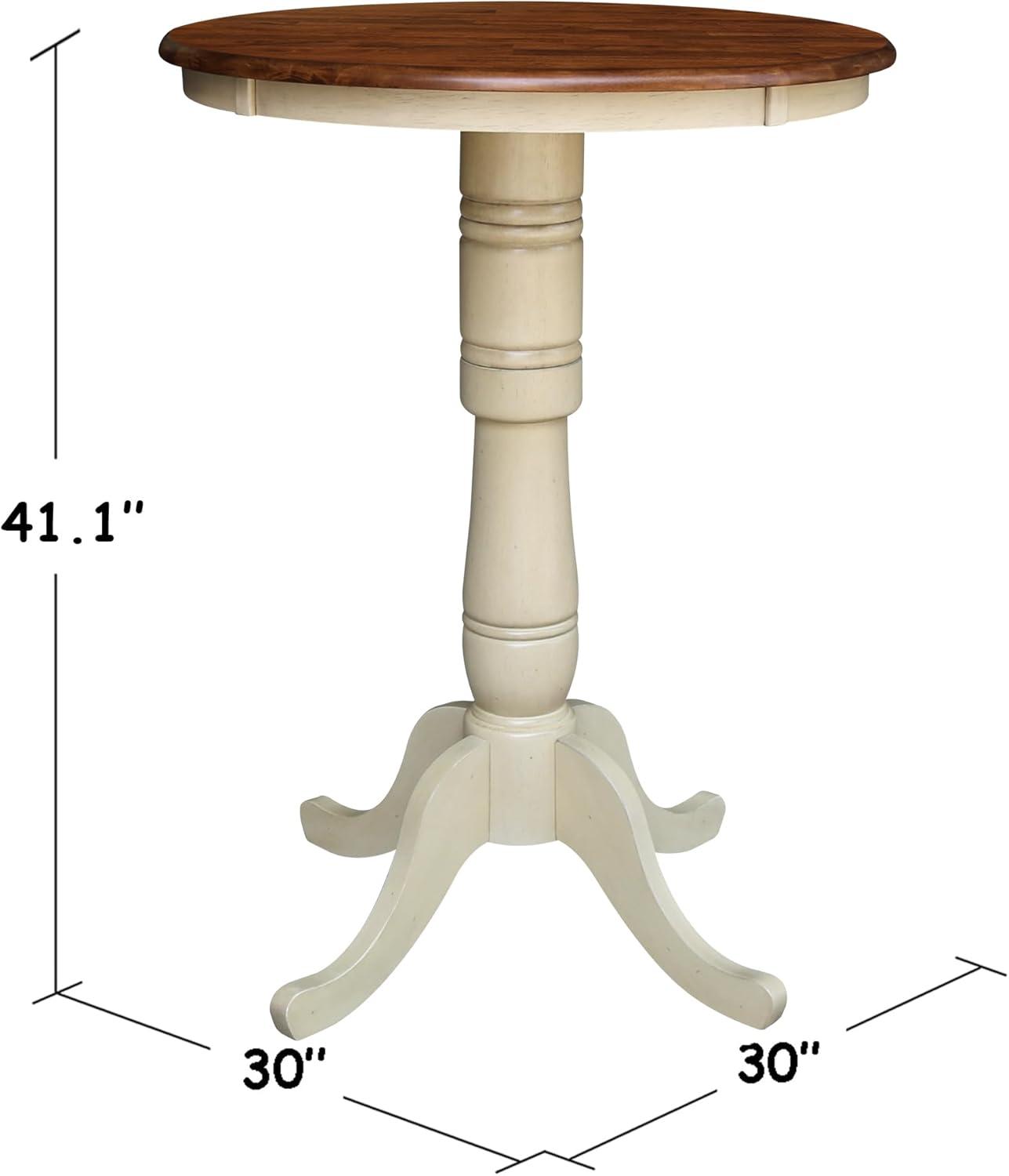 30" Round Top Pedestal Height Table Dark Brown - International Concepts