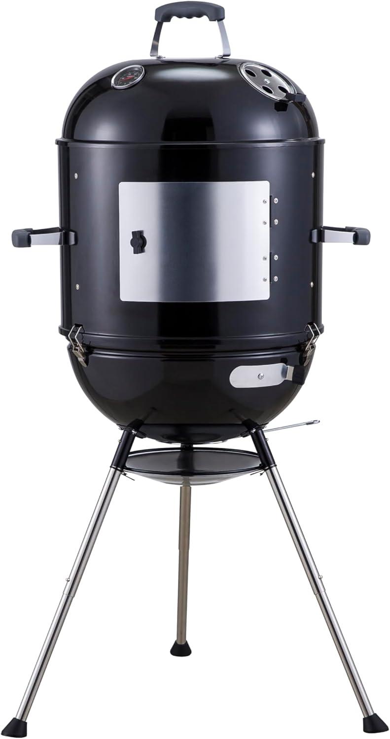 Megamaster 4-in-1 Black Vertical Smoker with 600 sq. in. Cooking Space