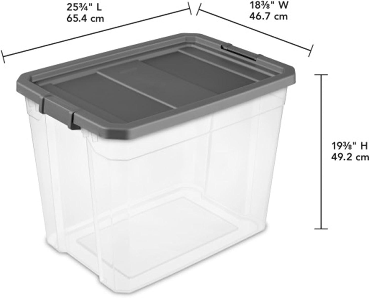 Sterilite 108 Qt. Clear Stacker Storage Container Tote w/ Latching Lid