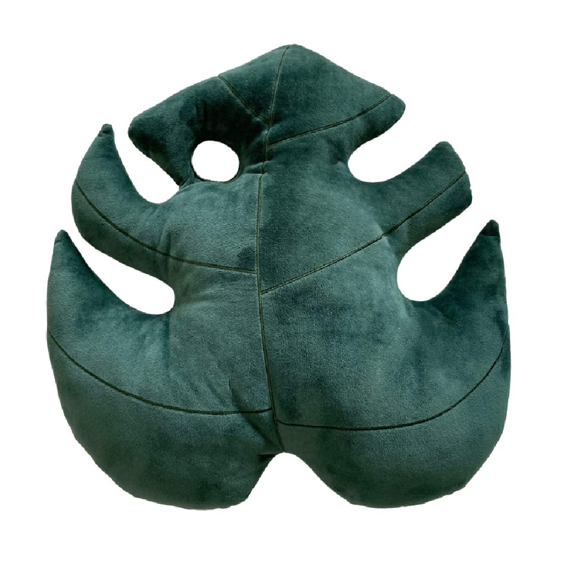 Green Philosophy Co. Monstera Deliciosa Leaf Pillow - Deep Forest