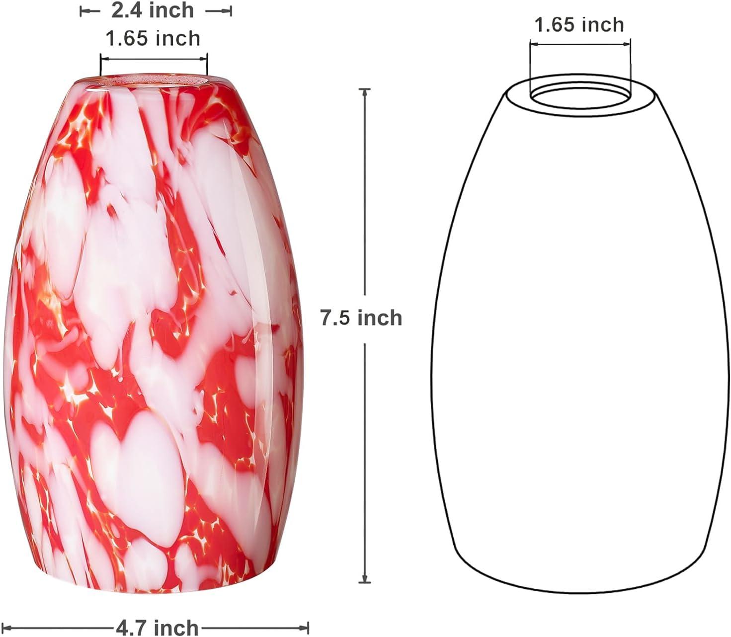 Oval Glass Lamp Shade Only Art Glass Lamp Covers Light Fixture Replacement for Kitchen Island Mini pendant Ceiling Lights Chandelier Hand Blown Glass Shade Replacement (Brown and Blue）