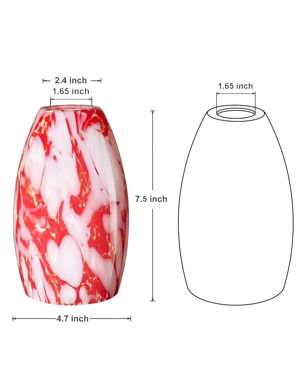 Oval Glass Lamp Shade Only Art Glass Lamp Covers Light Fixture Replacement for Kitchen Island Mini pendant Ceiling Lights Chandelier Hand Blown Glass Shade Replacement (Brown and Blue）