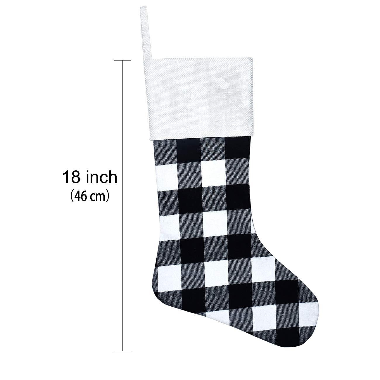 Clearance Christmas Ornaments Christmas Decorations Indoor Wivi Buffalo Plaid Fireplace Hanging Multi-color Christmas Stockings, 18" (6 Count)