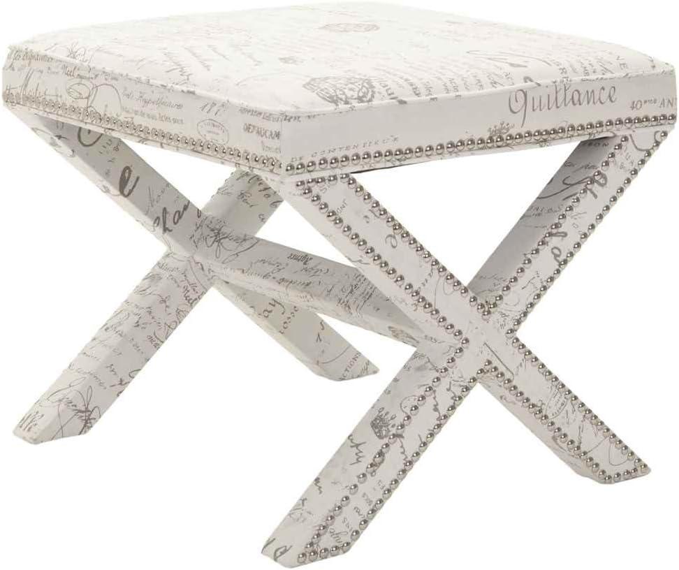 Palmer Ottoman with Nail Heads  - Safavieh