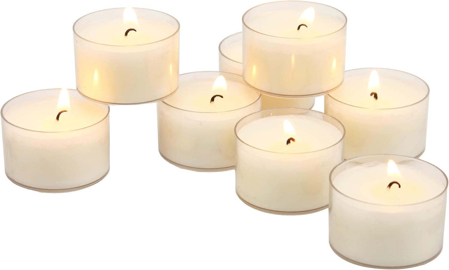 White Palm Wax Unscented Tealight Candles, 96 Pack