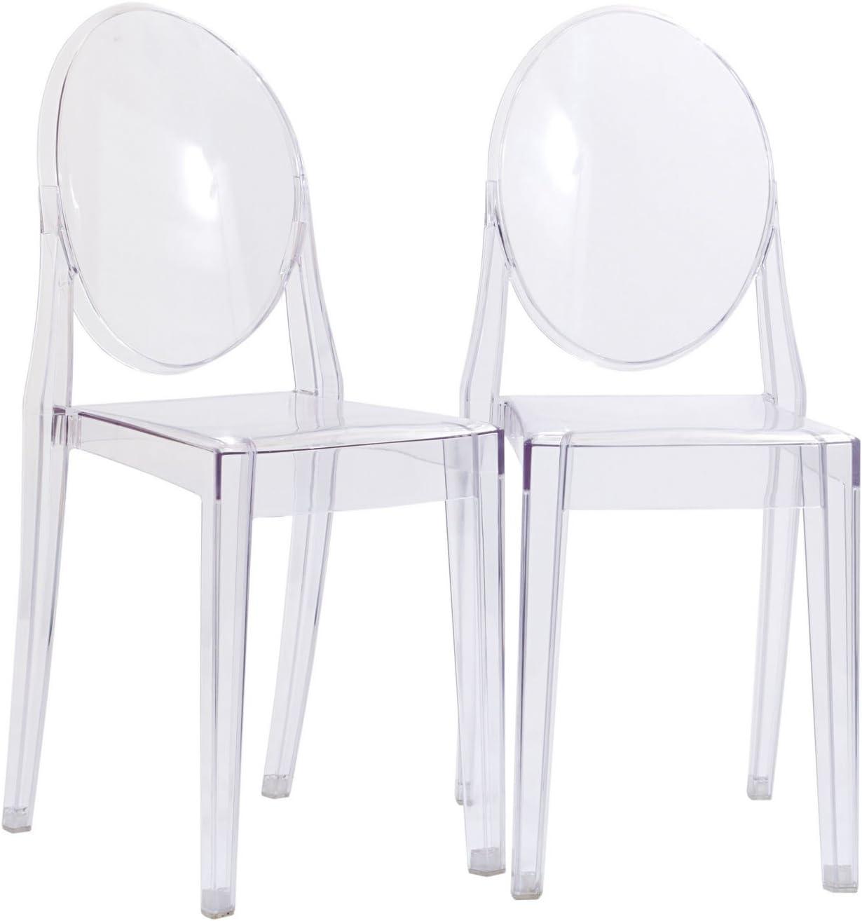 Ethereal Clear Acrylic Side Chair Set of 2 - Modern Design