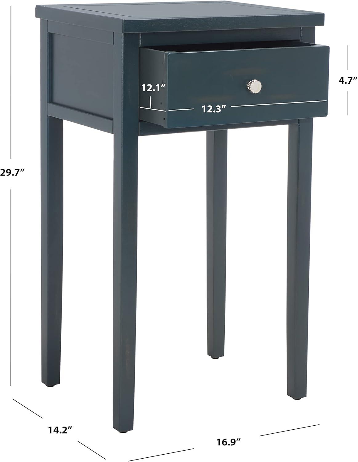 Abel Nightstand With Storage Drawer - Dark Teal - Safavieh.