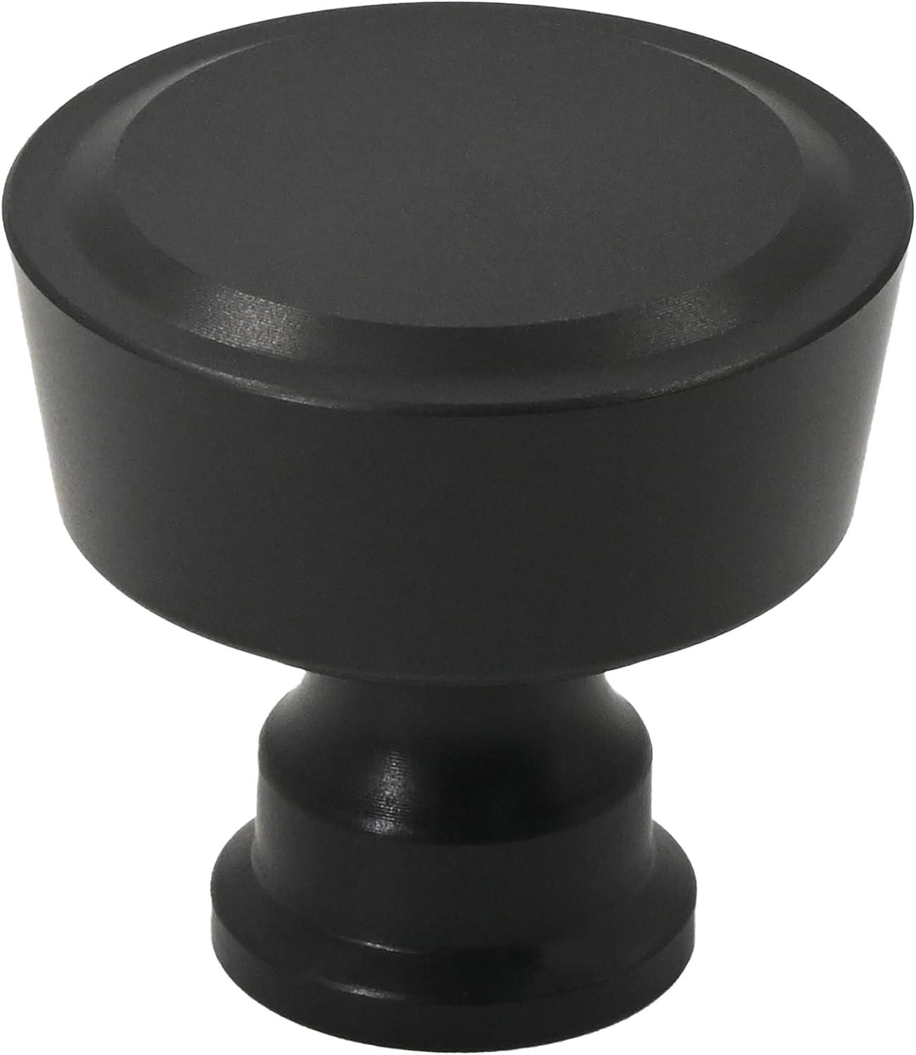 Matte Black Round Cabinet Knobs with Mounting Hardware, 10-Pack