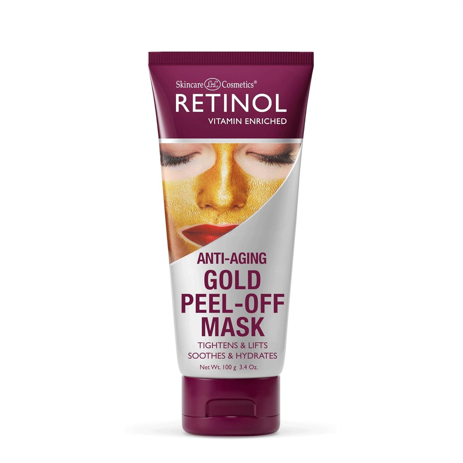 Gold Peel-Off Mask – Luxurious Treatment Tightens, Lifts, Soothes & Hydrates Skin For Luminous Finish – Real Gold Helps Firm & Brighten While Flower Extracts Nourish & Restore Youthful Texture